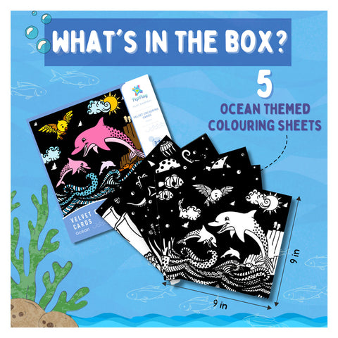 Velvet Colouring Cards - Ocean