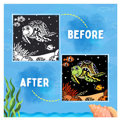 Velvet Colouring Cards - Ocean