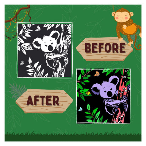Velvet Colouring Cards - Wild