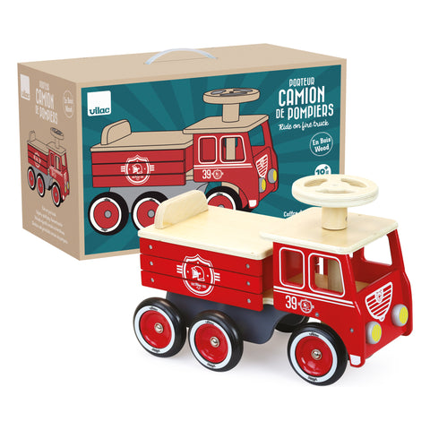 Vilac Wooden Ride-On Fire Engine