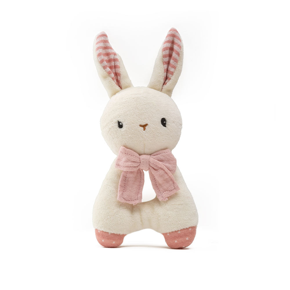 Rabbit Rattle - Pink (Organic Cotton) – Inside Out Toys