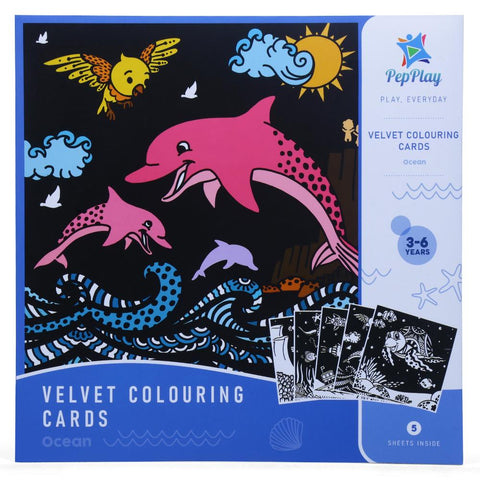 Velvet Colouring Cards - Ocean