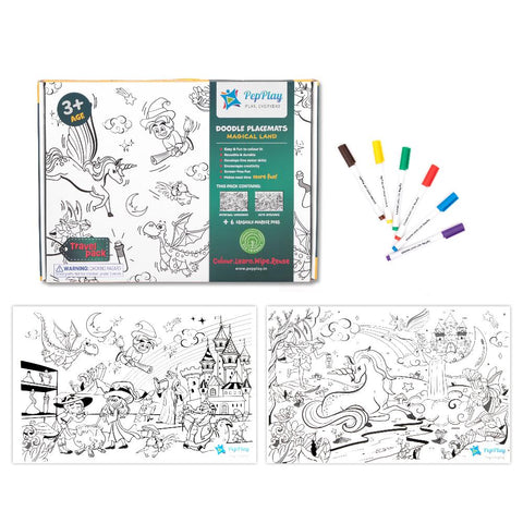 Doodle Placemats Travel Set - Magical Land