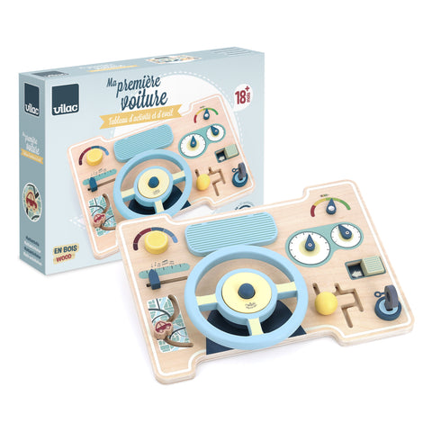Vilac Wooden Car Busy Board Activity Toy