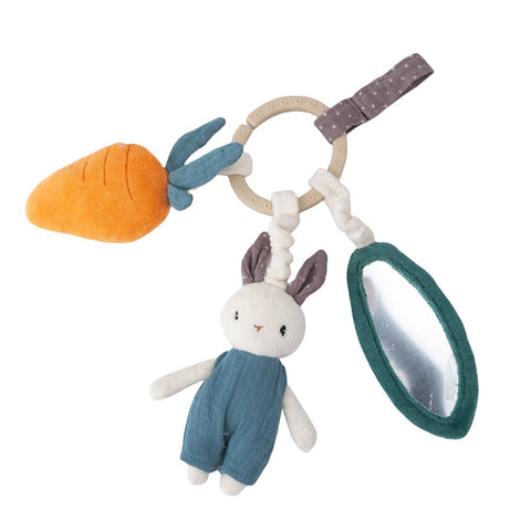 Baby Activity Ring - Blue Rabbit (Organic Cotton)