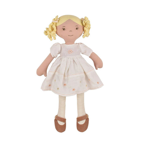 Bonikka Priscy Blonde Hair Doll in White Linen Dress