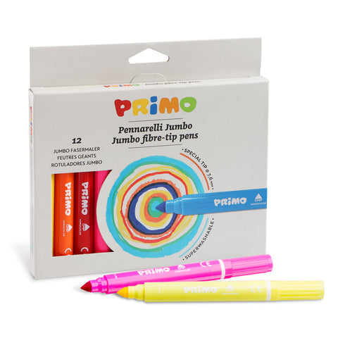 Jumbo Fibre Tip Pens (12 colours)