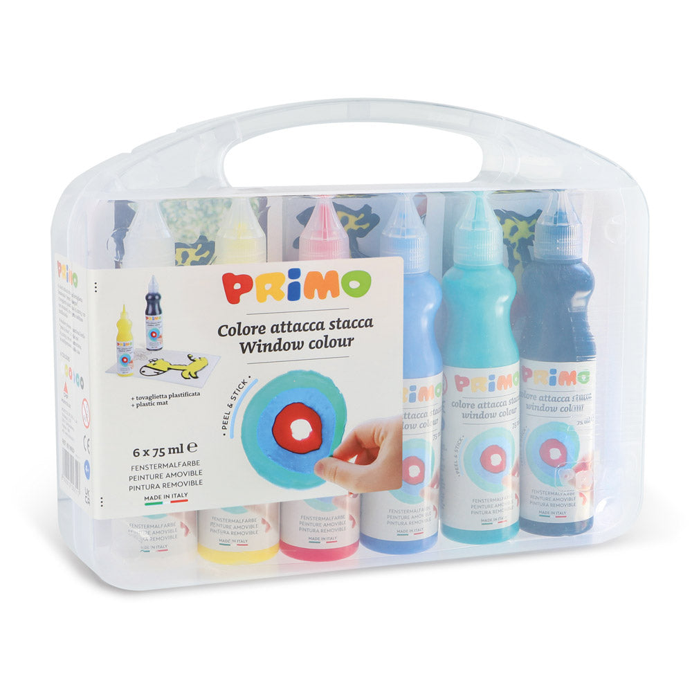 Peel and Stick Window Paints (incl. 6 * 75ml bottles and plastic mat ...