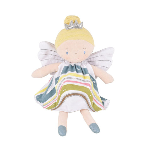 Bonikka Organic Fairy Doll with Blonde Hair in Rainbow Dress