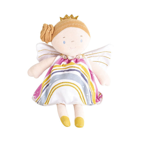 Bonikka Organic Fairy Doll with Golden Hair in Rainbow Dress