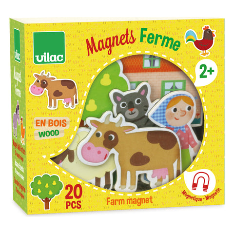Vilac Farm Wooden Magnets, 20 Pieces