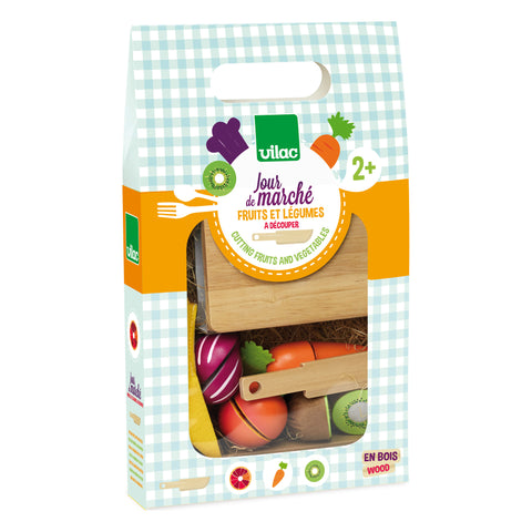 Vilac Wooden Cutting Fruit and Vegetables Set