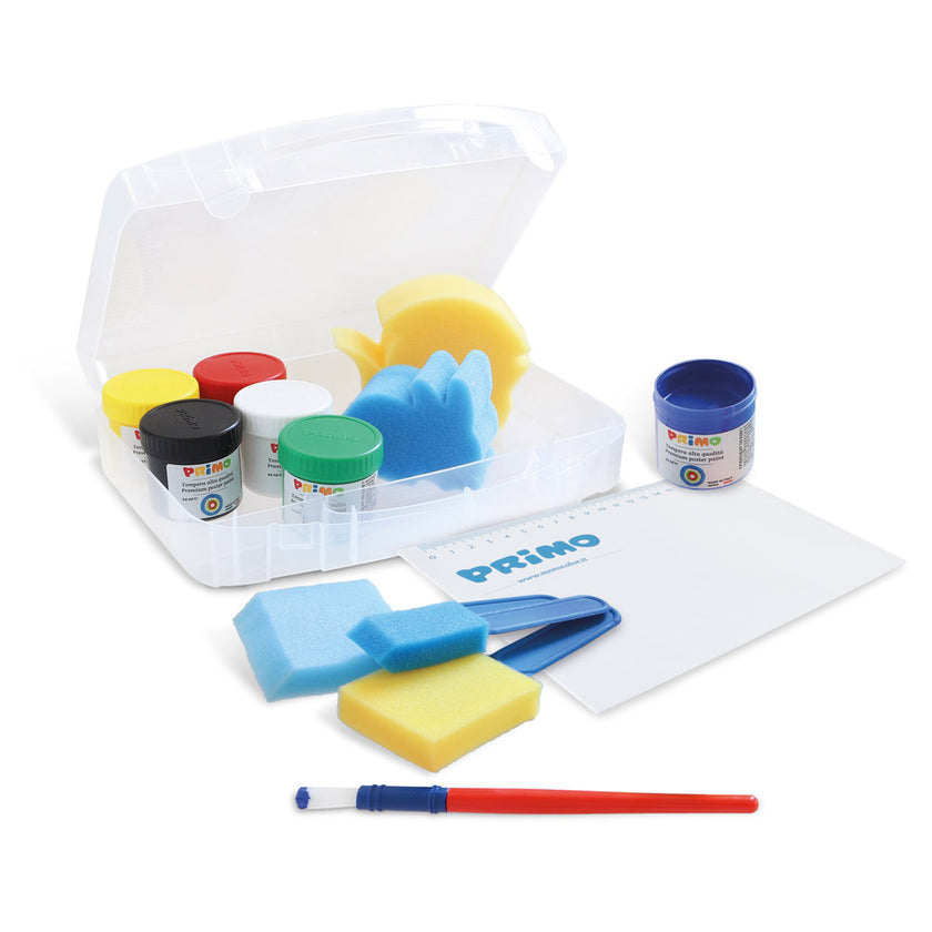Poster Paint Set (incl 6 paints, sponges, brush, mat) – Inside Out Toys