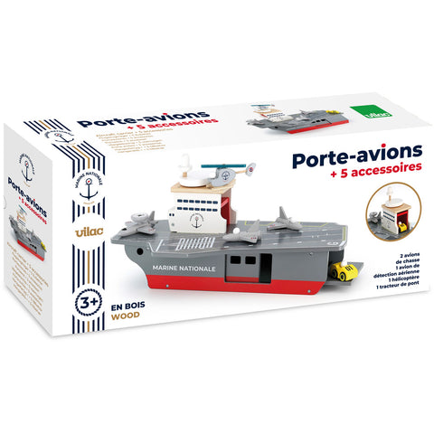 Vilac Wooden Aircraft Carrier with Aircraft