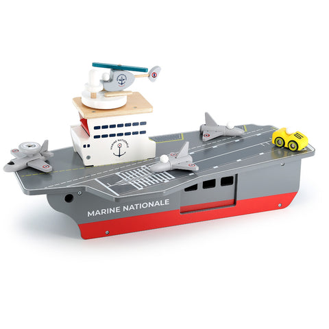 Vilac Wooden Aircraft Carrier with Aircraft