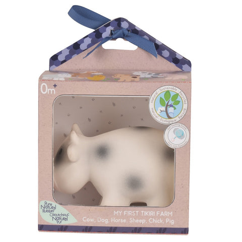 Gift Boxed Cow – Natural Rubber Rattle & Bath Toy