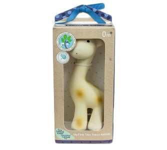 Gift Boxed Giraffe - Natural Rubber Rattle and Bath Toy