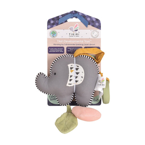 Tikiri Vibrating Elephant toy with Natural Rubber Teether