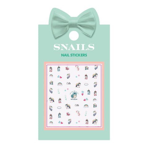 Snails Nail Stickers - Unicorn Queen (pack of 10)