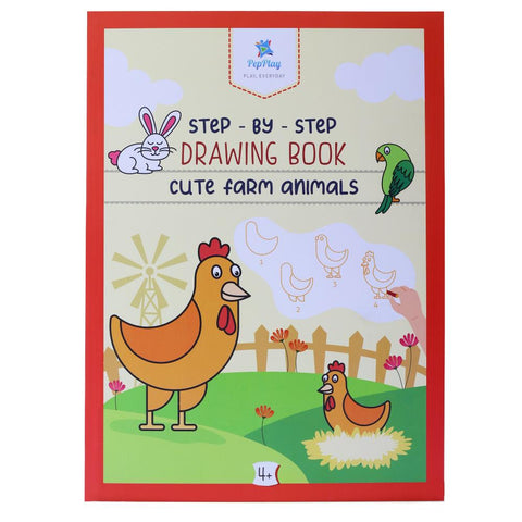 Step-By-Step Drawing Book - Cute Farm Animals