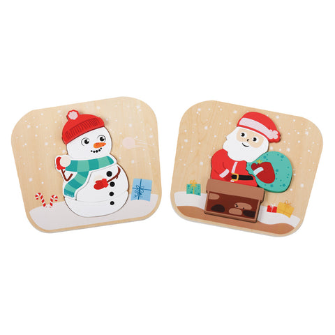 Santa and Snowman Puzzle Set