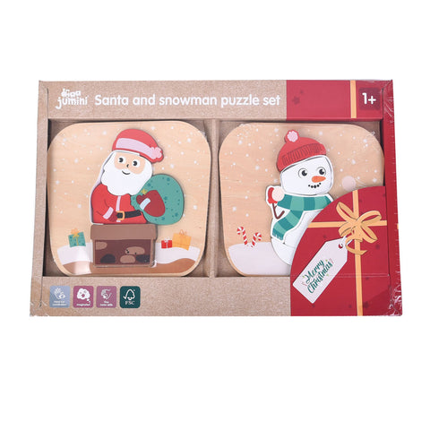 Santa and Snowman Puzzle Set