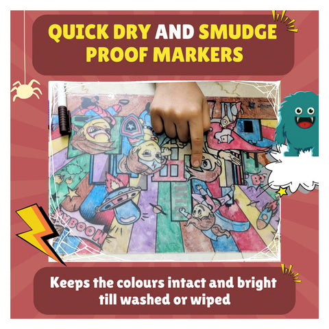 Doodle Placemats Travel Set - Superheroes & Monster