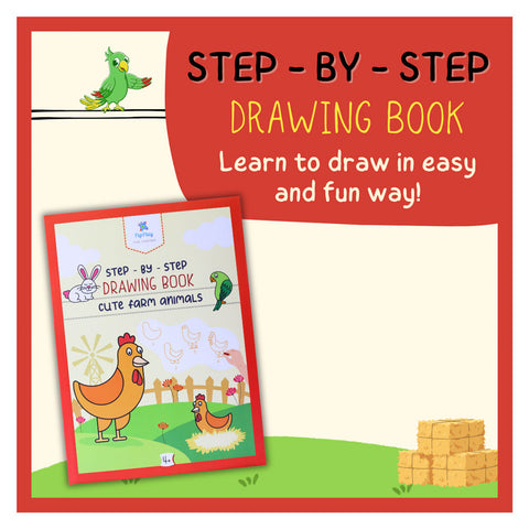 Step-By-Step Drawing Book - Cute Farm Animals