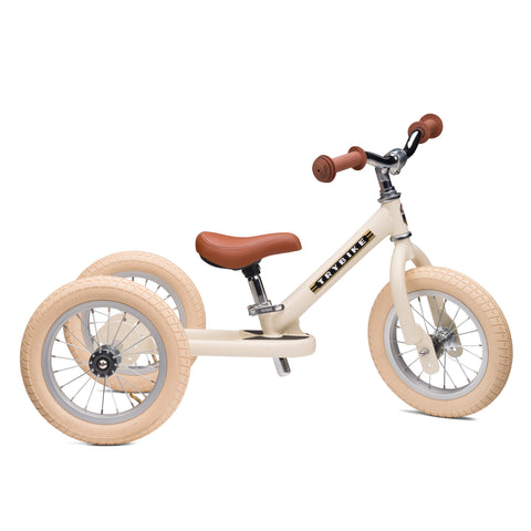 Trybike 2-in-1 Steel Balance Bike & Trike - CREAM