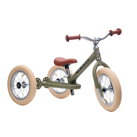 Trybike 2-in-1 Steel Balance Bike & Trike - GREEN