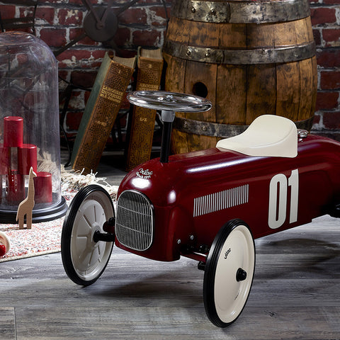 Vilac Vintage Ride-On Car - Classic Metal Children's Racing Car