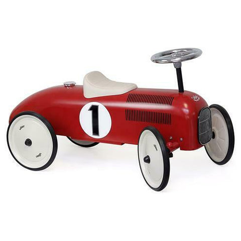Vilac Vintage Ride-On Car - Classic Metal Children's Racing Car