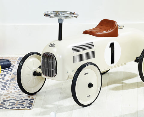 Vilac Vintage Ride-On Car - Classic Metal Children's Racing Car