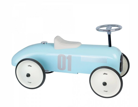 Vilac Vintage Ride-On Car - Classic Metal Children's Racing Car