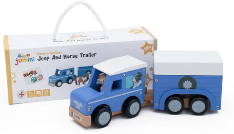 Wooden jeep toy and presentation gift box - perfect present for children